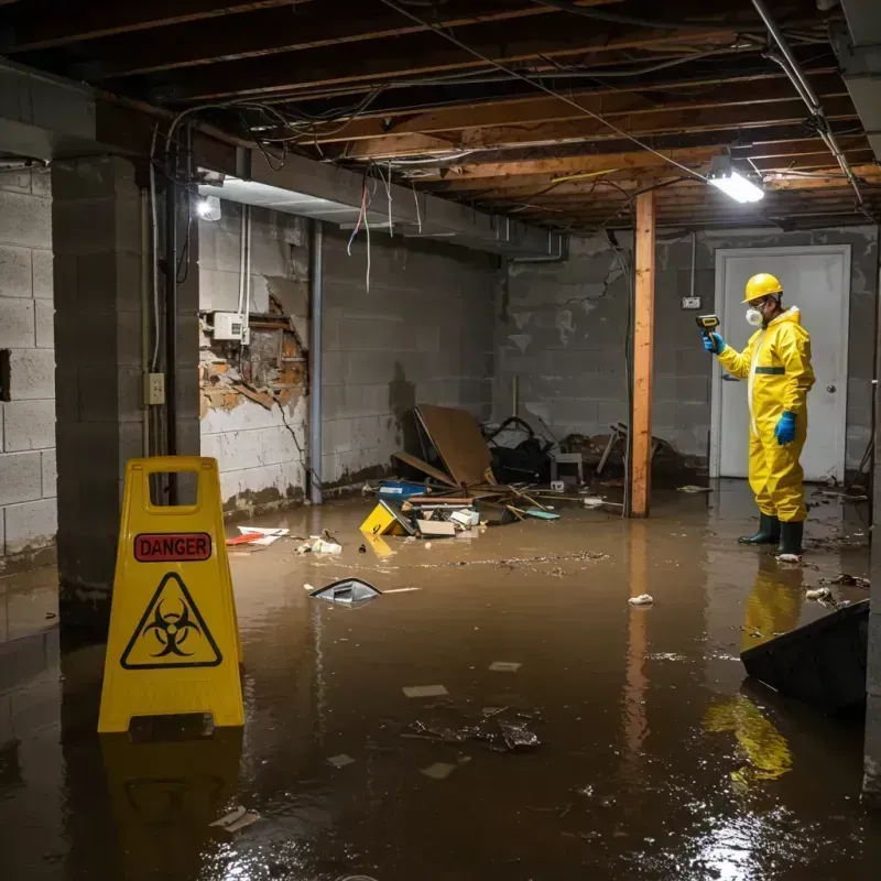 Flooded Basement Electrical Hazard in Bangor Trident Base, WA Property